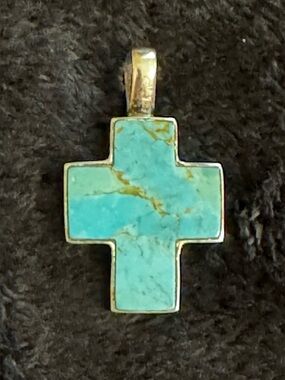 Studio Barse Turquoise and Sterling Silver Cross Pendant